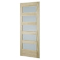 thumbnail image 3 of Wood & Hart 33" 5-Lite Frosted Pine Barn Door, 3 of 5