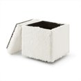 thumbnail image 4 of Inspired Home Allen Faux Fur Ottoman Storage Space Cube Shaped Serving Tray Top, 4 of 8