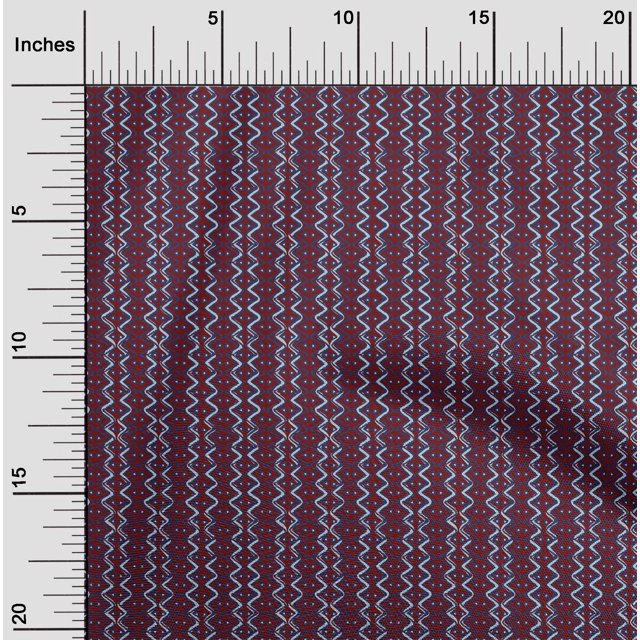oneOone Tissu Polyester Lycra Chevronfeuilles & Floral Imprimé au Mètre 56 Pouces de Large