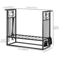 thumbnail image 3 of HOMCOM Heavy Duty Firewood Wood Log Rack Vintage Design Firewood Storage Shelf w/ 4 Tools, Black, 3 of 10