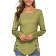 thumbnail image 1 of Long Sleeve Tops for Women Casual Solid Color O-Neck Pullover Long Sleeve Irregular Tops Blouse Tops for Women 3/4 Sleeve Casual Tops for Women Tops Long Sleeve, 1 of 5