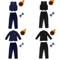 thumbnail image 3 of KYAIGUO Ensemble de Costume Gentleman pour Garçons 5-16T, 3 Pcs, Tenue Formelle pour Tout-Petits Automne Hiver, Pantalon Habillé, Gilet Ajusté avec Nœud Papillon, 3 of 8
