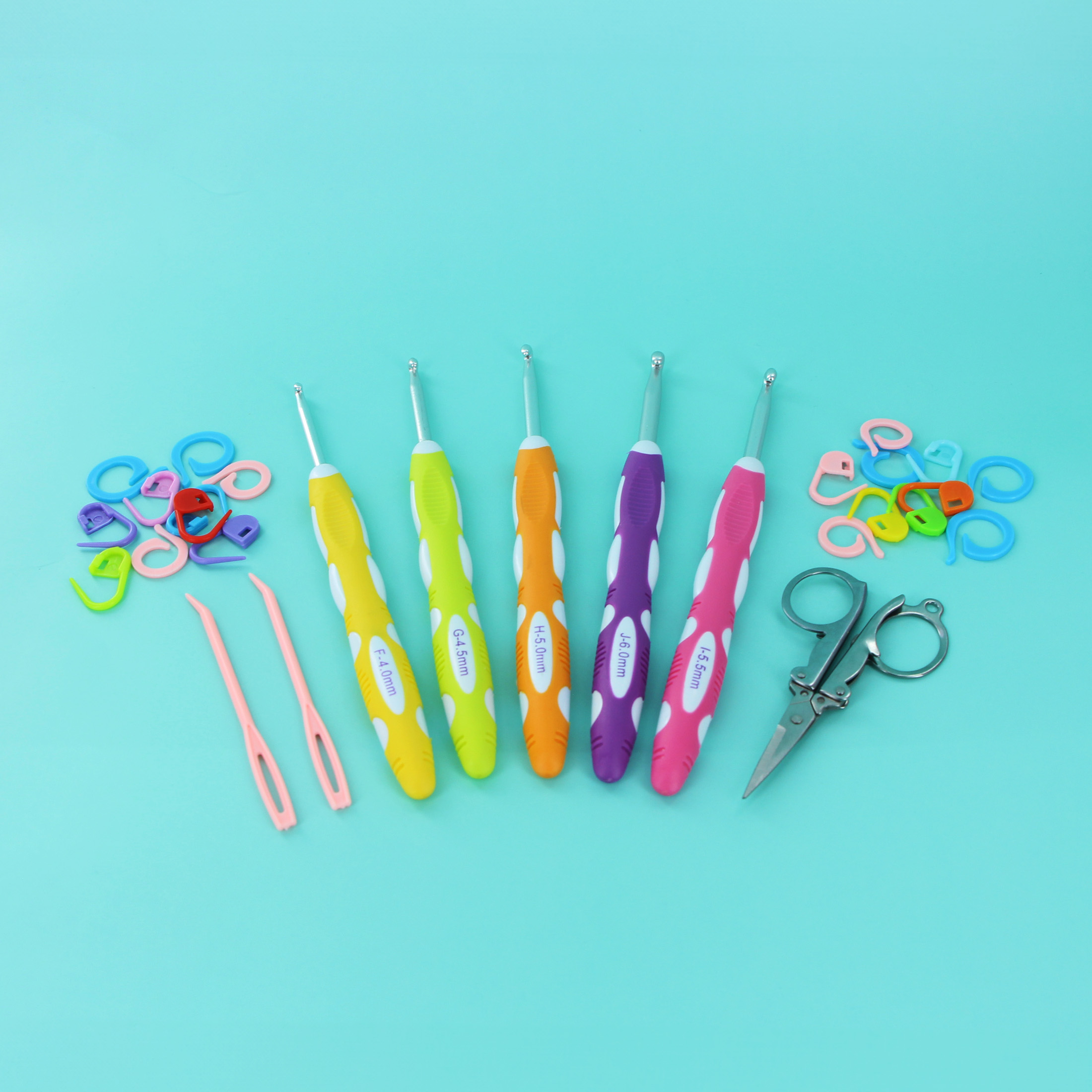 LOVE KNITTING ensemble de crochets - 28 pièces, 4-6 mm (0.24 po) Ergonomic aluminium