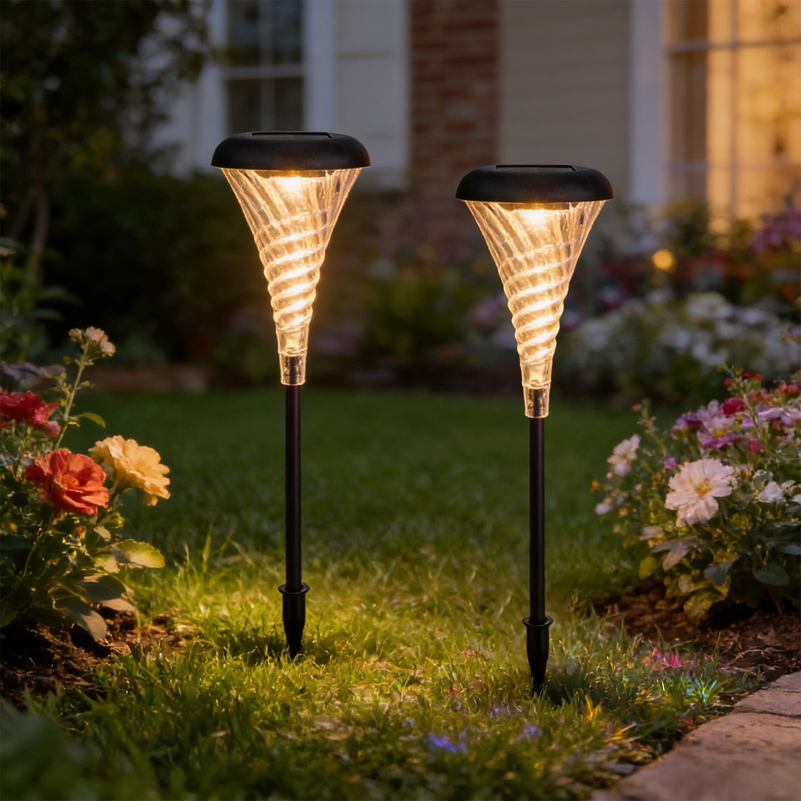 Fufafayo Solar LED Landscape Lights, Waterproof Outdoor Solar Lights For Lawn Garden Pathway, Decorative Ground Lights For Yard Courtyard Driveway, Solar Powered Garden Stake Lights For Walkway Park