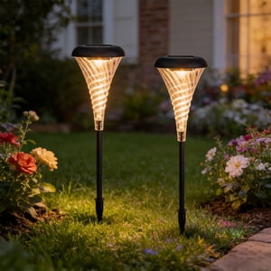 Fufafayo Solar LED Landscape Lights, Waterproof Outdoor Solar Lights For Lawn Garden Pathway, Decorative Ground Lights For Yard Courtyard Driveway, Solar Powered Garden Stake Lights For Walkway Park