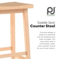 thumbnail image 4 of PJ Wood Classic 24 Inch Saddle Seat Kitchen Bar Counter Stool, Natural (2 Pack), 4 of 11