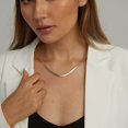 thumbnail image 2 of 14K Gold Plated Herringbone Choker Necklaces Double Layered Snake Chain Necklace, 2 of 4