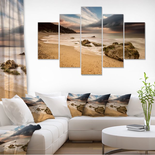 Exotic Seashore with White Waves - Beach Photo Canvas Print