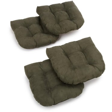 Coussins de Chaise de Salle à Manger Capitonnés en Microsuède en Forme de U de 19 Po (Ensemble de 4)