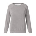 thumbnail image 4 of Yuyuzo Chandails à Col Rond pour Femmes Mode Automne 2025 Chandail à Manches Longues Tunique Décontractée Confortable T-Shirts Hauts Gris, 4 of 4