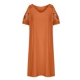 thumbnail image 5 of FAIWAD Robes en Coton et Lin pour Femmes, Dentelle Patchwork, Col en V, Robe à Épaules Dénudées, Robe d'Été Décontractée pour la Plage, 5 of 5