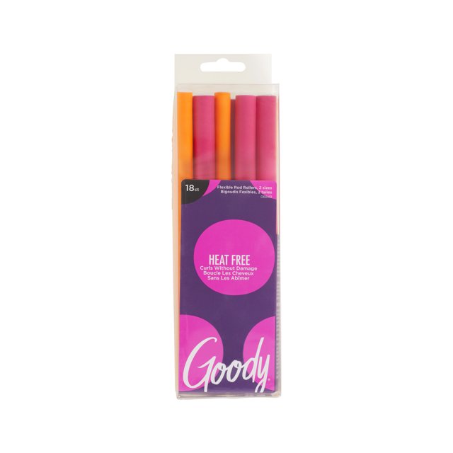 Goody Heat Free Flexible Rod Rollers for Short Hair, 18 Count