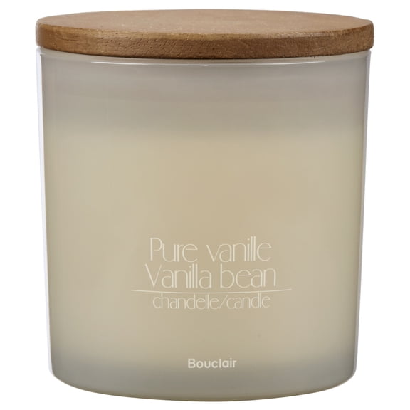 Bouclair Vanilla Bean Soy Wax Jar Candle with Wood Lid, 3.9 in