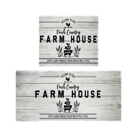 Hearth & Gear Farmhouse Kitchen Floor Fatigue Mat Kitchen Mat Farmhouse Washable Carpet Used For Kitchen Carpet Two Piece Set 40x60cm+40x110cm Fall Throws Blankets 5x5 Rug Throw Blanket Woven Knit