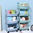 thumbnail image 3 of Storage Basket Multifunctional High Capacity Stackable Hollow-out Fruit Vegetable Organizer for Kitchen, 3 of 8