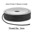 thumbnail image 2 of Unique Bargains 2 Pack Twisted Nylon Twine Thread Beading Cord 3mm 7M/23 Feet Extra Strong Braided Nylon String, Black, 2 of 6