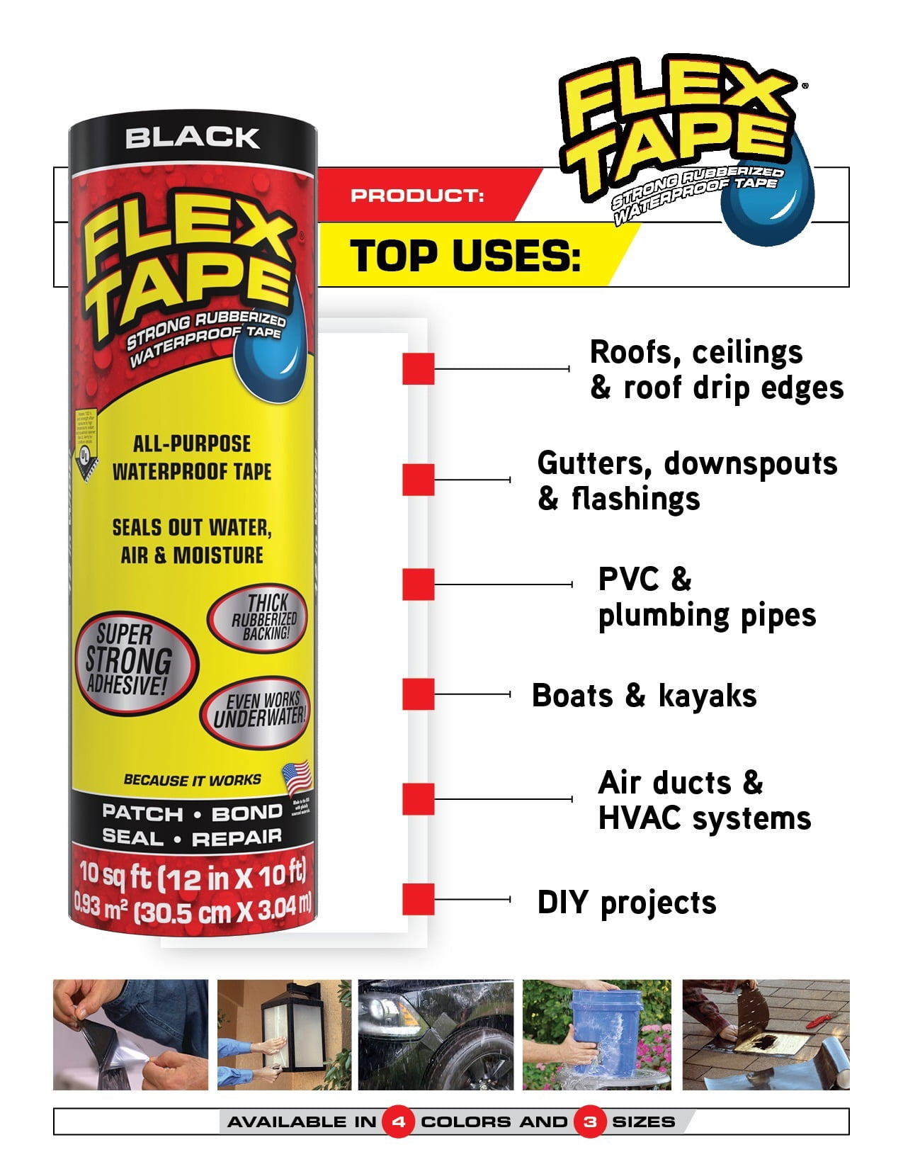 Flex Tape White 4" x 5'