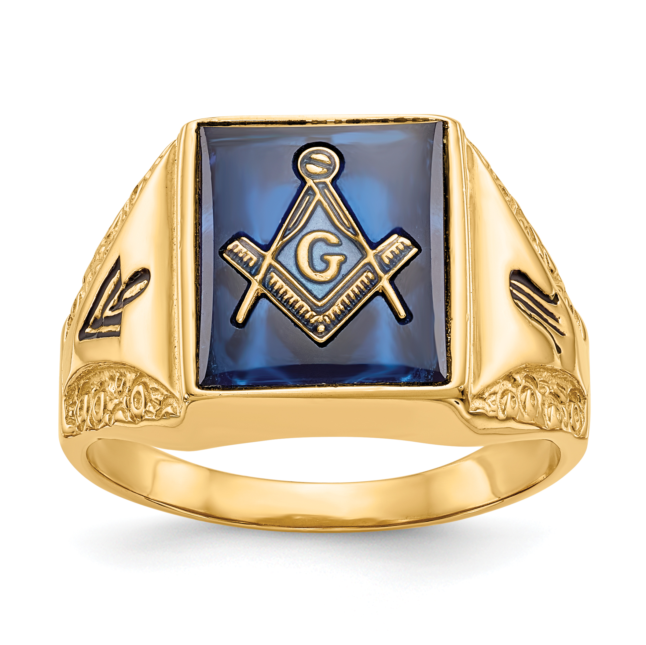 Bague Masonique pour Hommes en Or Jaune 14K