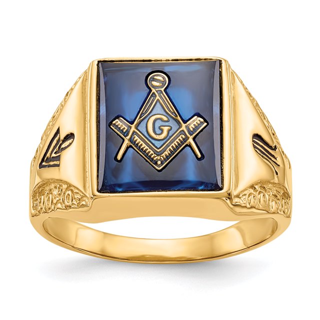 Bague Masonique pour Hommes en Or Jaune 14K