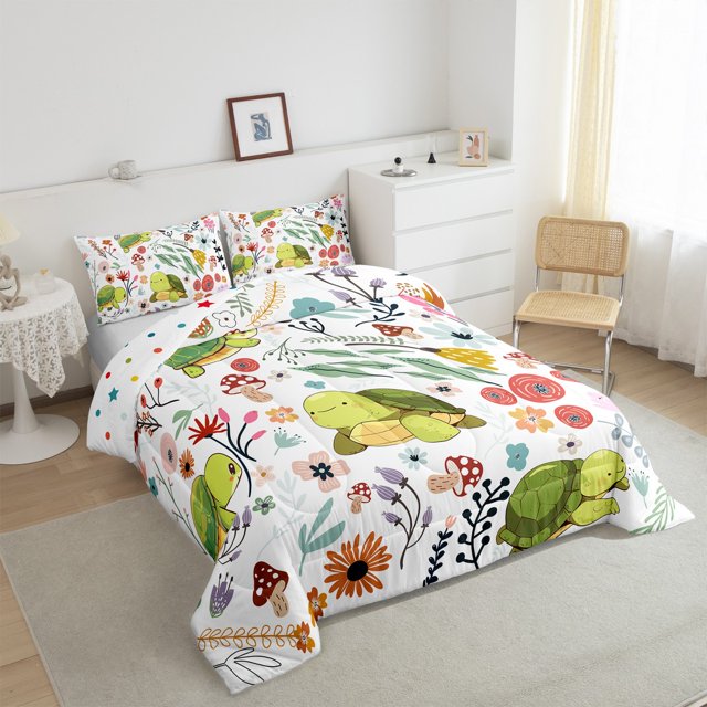 YST Kawaii Sea Turtle Comforter Set, Cartoon Animal, Down, King Size (1 Count)