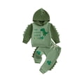 thumbnail image 1 of Gupgi Fall Baby Boy Dinosaur Clothes Toddler Clover Print Hooded Sweatshirt Pants 2pcs Set, 1 of 9