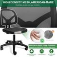 thumbnail image 3 of KOLLIEE Armless Office Chair Mesh Ergonomic Small Desk Chair Armless Adjustable Swivel Black Computer Task Chair No Armrest Mid Back Home Office Chair for Small Spaces, 3 of 7
