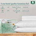 thumbnail image 3 of Ensemble de draps et taies d'oreiller 100% coton à 600 fils - Ensemble de 4 draps de lit en coton peigné extra-long blanc pur pour lit pour matelas, poche profonde de 16 po, tissage satiné doux et so, 3 of 5