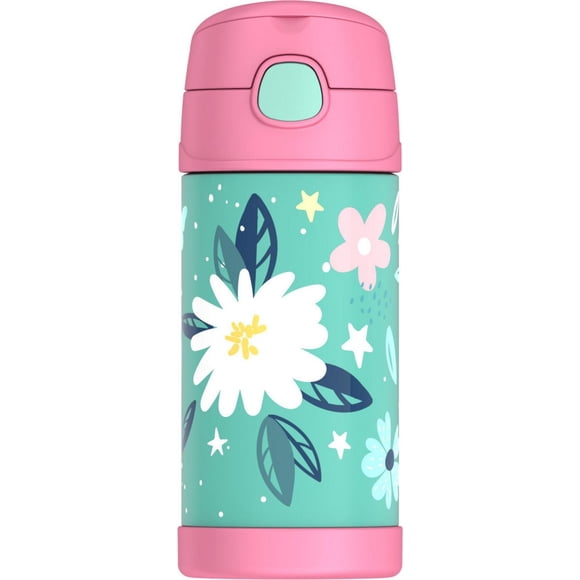 Thermos Funtainer 12 Oz Vacuum Insulated Straw Bottle, Flowers