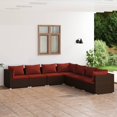 thumbnail image 1 of vidaXL 7 Piece Garden Lounge Set with Cushions Poly Rattan Brown, 1 of 5