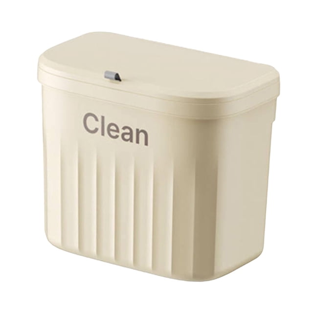 Lipstore Kitchen Compost Bin Trash Bin Waterproof Rubbish Container Hanging Small Trash Cream Color S