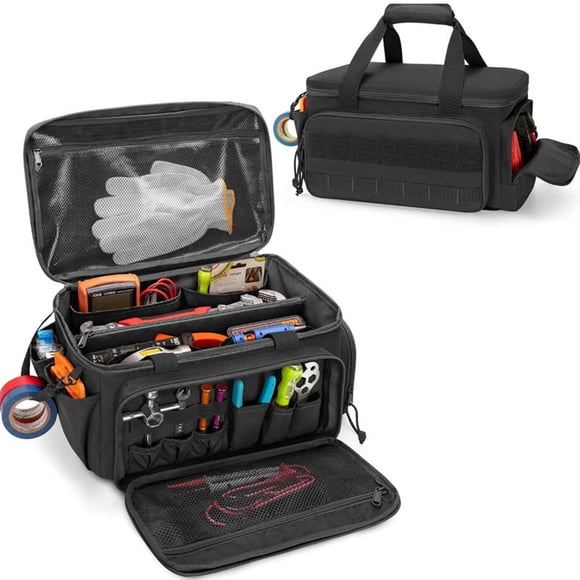 Sac de Rangement pour Outils Robuste, Organisateur de Sac à Outils à Multiples Poches avec Poignées Renforcées pour le Rangement d'Outils en Atelier, au Garage et sur Chantier