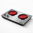 thumbnail image 1 of CUSIMAX Induction Hot Plate ,Cooktop 1800W,Portable Ceramic Dual Infrared Cooktop with Independent Controls,Stainless Steel & Glass Electric Burner for Countertop Cooking., 1 of 7