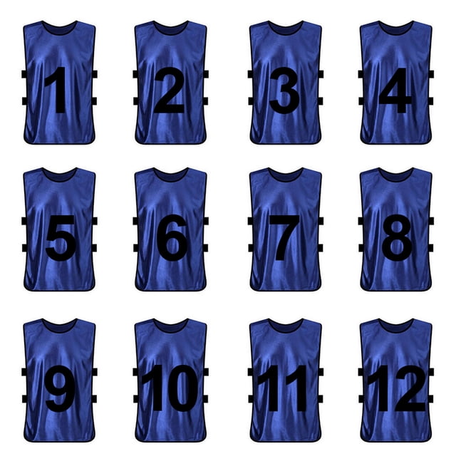 Toptie Ensembles de 12 Gilets d'Entraînement Vierges, Chasubles de Soccer