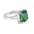 thumbnail image 3 of 925 Sterling Silver Green Emerald Gemstone Engagement Gift Ring, 3 of 5