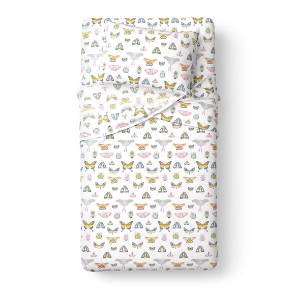 Mainstays Kids 220TC Cotton Butterfly Twin, 3 Piece Sheet Set