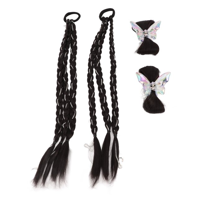 Extension Tressée de Boxe, Extension Tressée de Queue de Cheval Synthétique pour Filles pour Maison Marron Noir