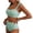 Green, variant on One-Piece Swimsuit for Women with Removable Pads and Backless Design, Solid Color Ribbed Bathing Suit for Pool or Beach Vacation