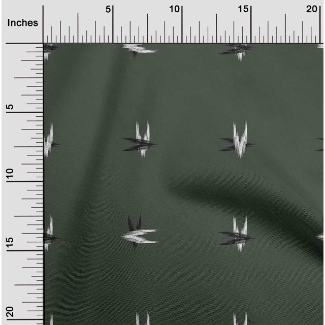 oneOone Organic Cotton Poplin Twill Fabric Arrow Ikat Print Sewing Fabric BTY 42 Inch Wide