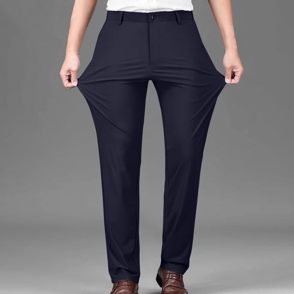 Chbgutlmr Dress Pants for Men Plus Size High Waist Button Lightweight Suit Pants Work Business Trousers