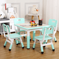 thumbnail image 2 of Kids Table and Chairs Set, Height Adjustable Kids Desk with 4 Chairs for Ages 2-10, Multi-Activity Kids Arts Table with Graffiti Desktop and Non-Slip Legs for Classrooms Daycares Home, 2 of 7