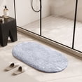 thumbnail image 4 of Maplenight Oval Bathroom Rugs Non Slip Washable 35x24in Soft Absorbent Bath Rugs Quick Dry Anti Mold Shower Rug for Bathroom Floor Tub and Shower Gray, 4 of 6
