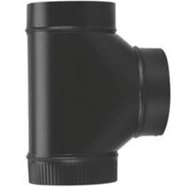 Black Stove Pipe Tee Joint, 24 Gauge, 8 In. - BM0085