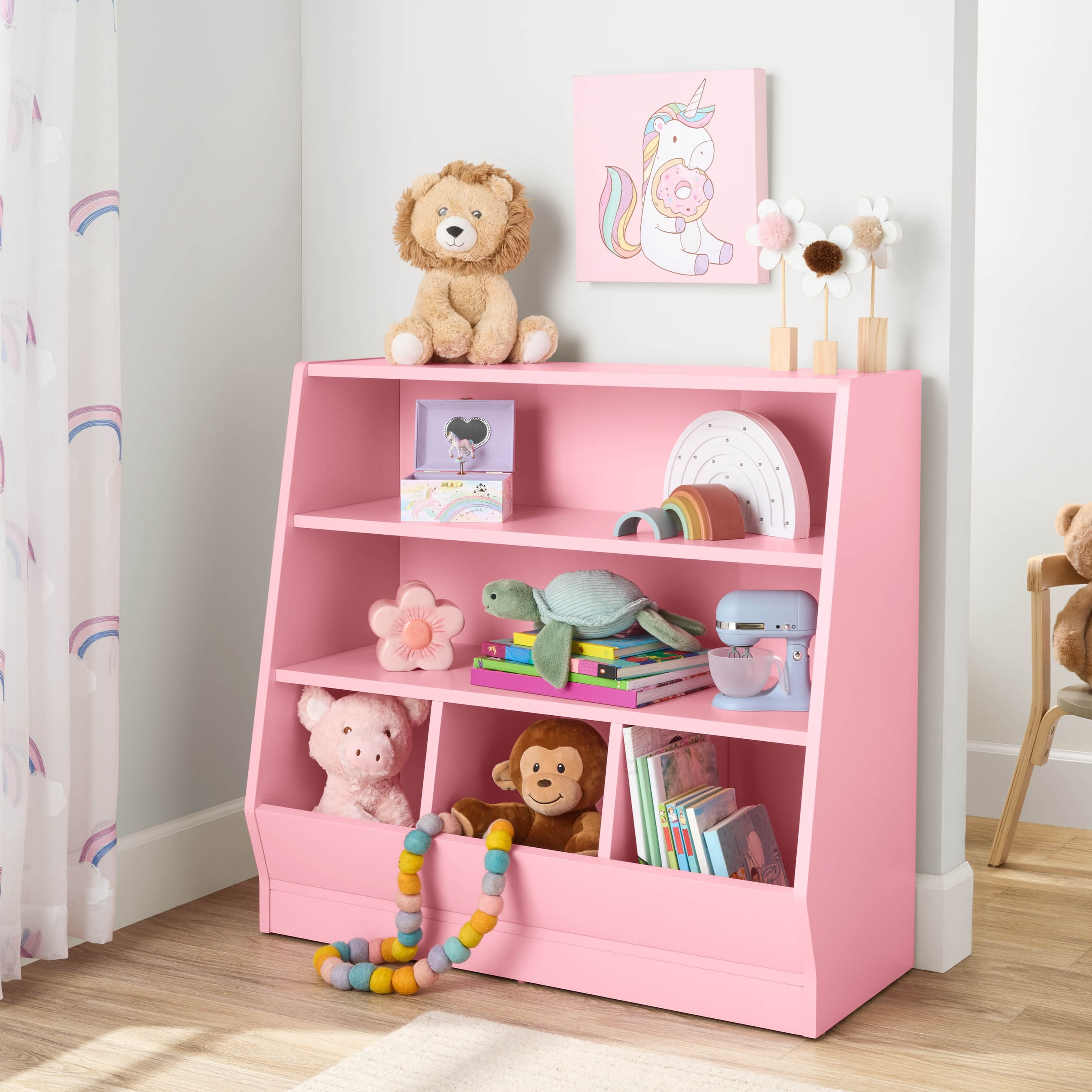 Mainstays Kids Bookcase with Bin Storage