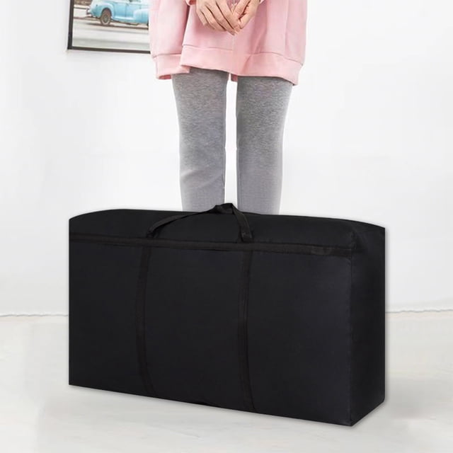 Multi Size Reinforced Fabric Moving Bag | Extra Large Water-Repellent Storage Organizer with Heavy-Duty Zipper and Reinforced Handles | Durable Cloth Storage for Clothes Quilts Bedding Toys