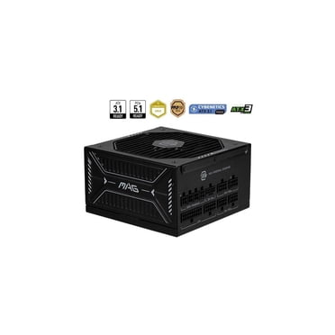 MSI MAG A850GLS PCIE5, Fully Modular Compact Gaming 850W Power Supply, 80+ Gold, ATX 3.1 & PCIe 5.1 Ready, Native Dual-color 12V-2x6 cable, Low-Noise, Embossed Jacket Cables, 10 Year Warranty