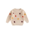 thumbnail image 1 of FOCUSNORM Chandail pour Bébé Fille à Manches Longues, Col Rond, Fleur, Tricot Chaud d'Hiver, Chandail, Vêtements pour Nourrisson, 1 of 9