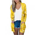 thumbnail image 1 of Pompotops Chemisier Décontracté à Manches Longues Imprimé pour Femmes avec Poche Cardigan Liquidation, 1 of 5