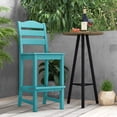 thumbnail image 4 of Costway Outdoor 4pcs HDPE Bar Stool Patio Tall Chair Backrest Footrest All Weather Navy, 4 of 9