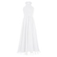 thumbnail image 3 of renvena Robe de Demoiselle d'Honneur Sans Manches en Chiffon pour Filles, Ivoire 14, 3 of 7