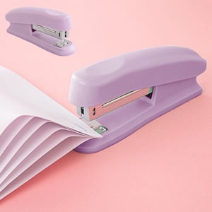 PEONAVET ABS Stapler Effortless Stapler Compact and Portable Office and Student Stationery Macaron Colored Medium Sized Stapler